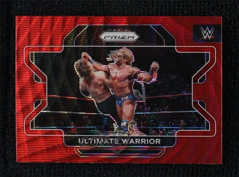 2022 Panini Prizm WWE Ruby Wave Prizm Ultimate Warrior #93 HOF 02v3