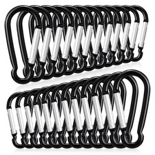 24 PCS Small Carabiner Clips, Spring Snap, Keychains Hooks, 2 Aluminum , Mult...