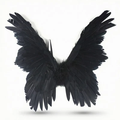 Ailes D'ange Grand Ailes En Plumes Pliable pour Séance Photo, Spectacle, Enfants - Photo 1/4