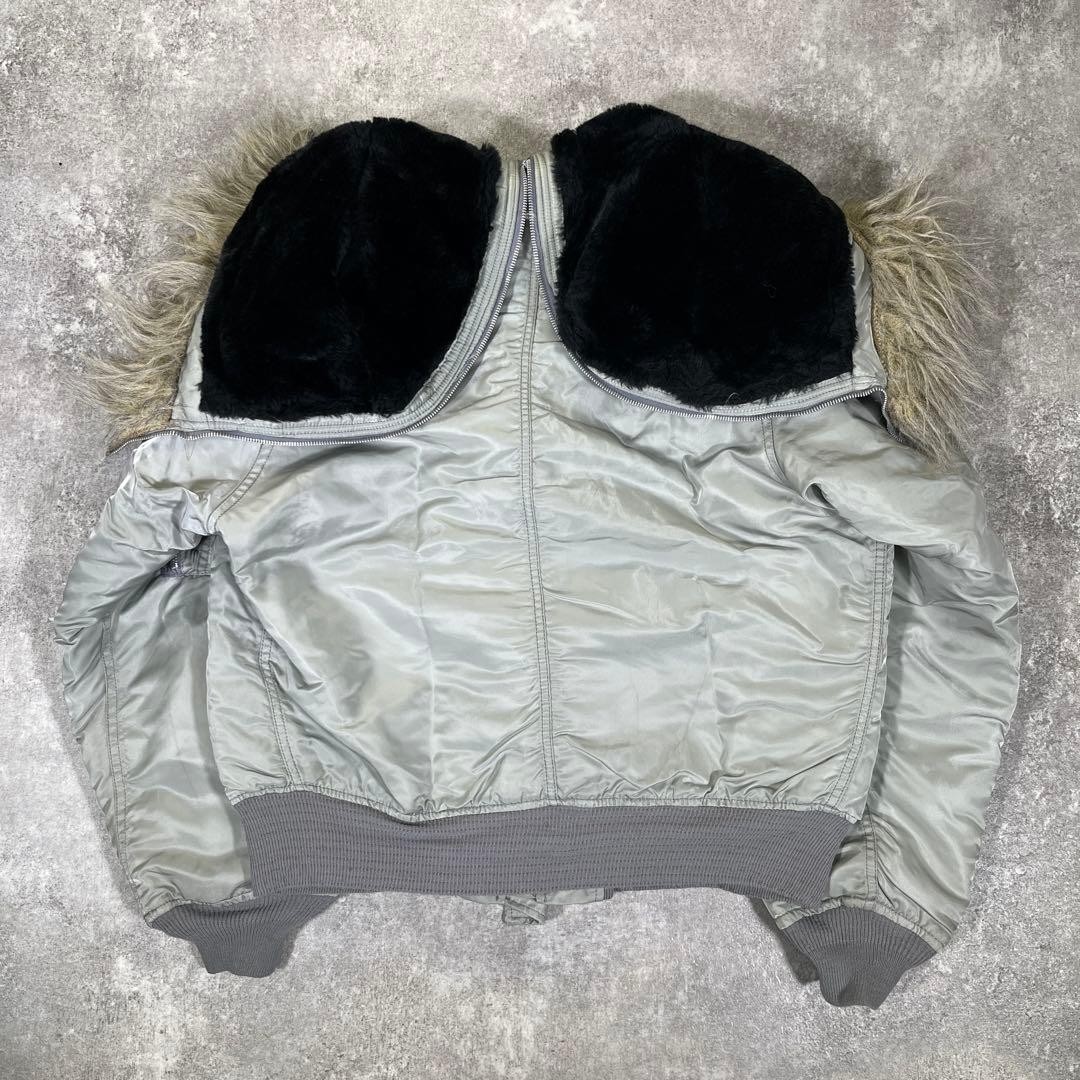 Alpha Industries N-2B Flight Jacket Silver 90s USA Made L Men's