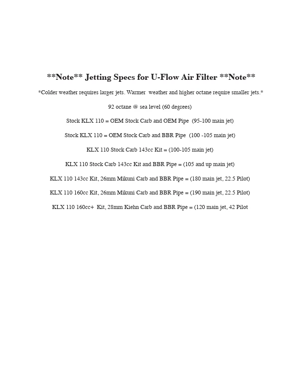 BBR 430-KLX-1110 U-flow air filter kit fits 2002-on Kawasaki KLX110 L/R/RL - Image 3 of 4