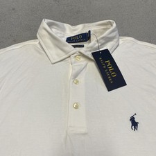 Polo Ralph Lauren Polo Shirt Mens Medium White Custom Slim Fit Pony Preppy NEW