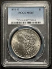 1884-O Morgan U.S. Silver Dollar $1 - Vintage New Orleans - PCGS MS65