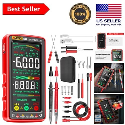 Rechargeable 6000 Counts Multimeter Tester - Color LCD TRMS & Auto-Ranging