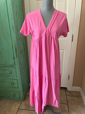 SHEIN,  DOLMAN SLEEVE, V-NECK, IRREGULAR HEM, TIERED EMPIRE STYLE MAXI DRESS,  M
