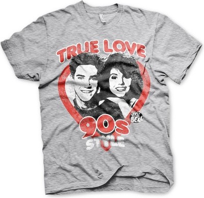 Saved By The Bell True Love 90's Style T-Shirt Heather-Grey