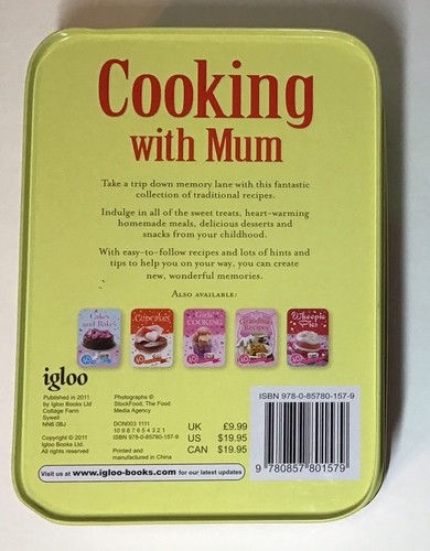 Cuisine style rétro avec maman en métal étain contenant 40 cartes recettes.  Occasion - Photo 2/11