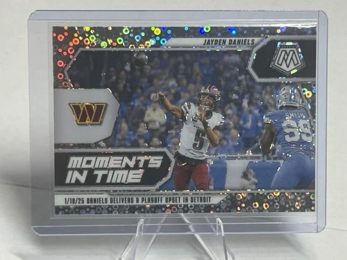 2025 Panini Mosaic - Moments In Time - Jayden Daniels #16 - No Huddle Silver