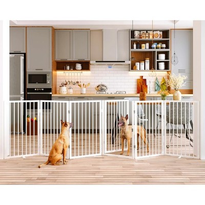 Vantas Folding No Assembly Metal Pet Gate 120 Inch Wide
