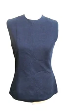 Victoria Beckham Jeans Navy Seam Detail Vest Top Size UK 10 Fashion Preloved
