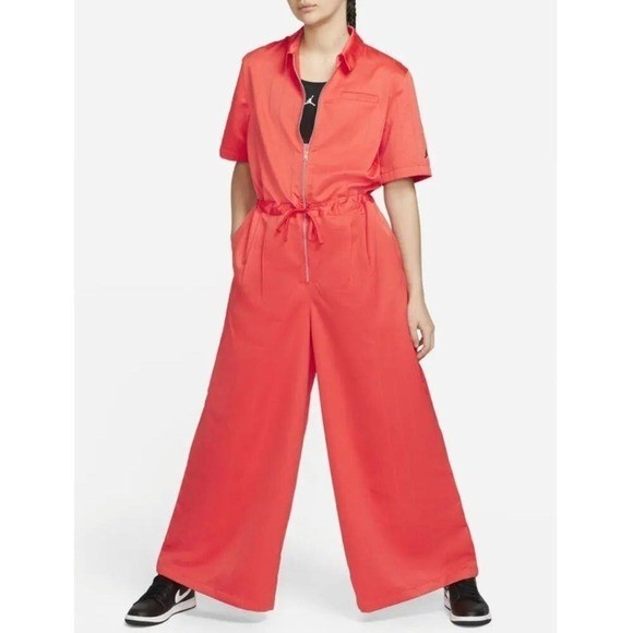 Nike Jordan (Her)itage Women's Flight Suit romper jumpsuit red small med New!