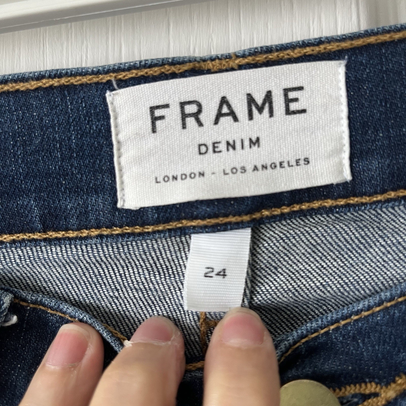 FRAME Denim Le Garcon Slim Boyfriend Jeans Dark Wash Blue  - W24 UK 4-6 RRP £210 image 3