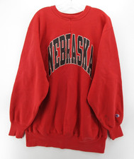 VINTAGE Nebraska Cornhuskers Champion Reverse Weave Sweatshirt Men XXXL Red 90s 