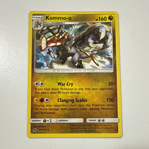 Pokemon TCG Kommo-o 77/111 Crimson Invasion Rare English 2017