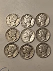 "BUY IT NOW"  Lot Of  9 MERCURY SILVER DIMES  with VERY NICE ASSORTMENT  & MINTS