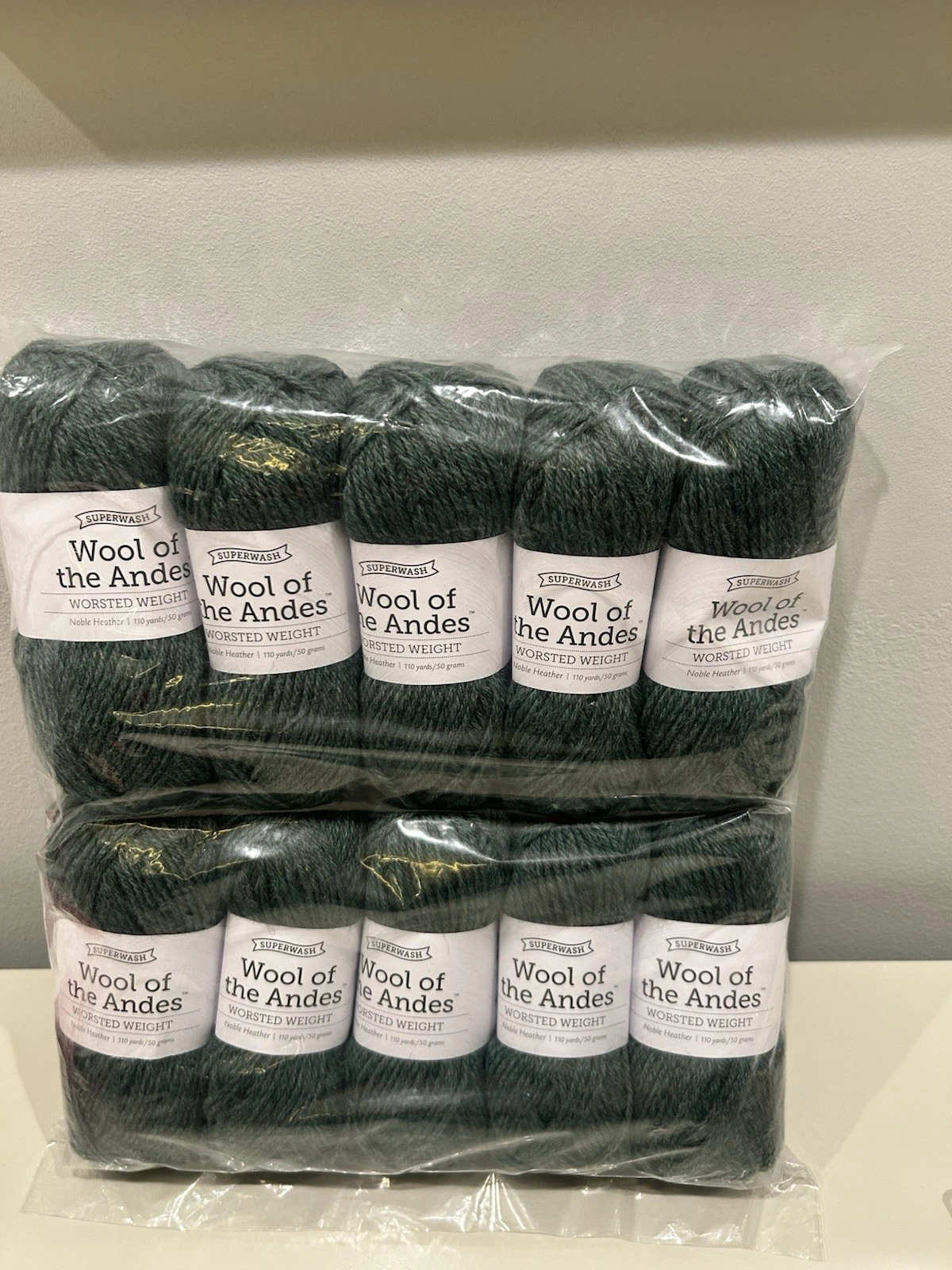 LOT od 10 skiens -50 g/110 Yd EachWool of the Andes Worsted Yarn - Noble Heather image 1