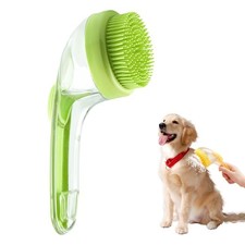 Pet Bath Brush 2 in 1 Dog Bathing Grooming Massage Brush Dog Scrubber Green