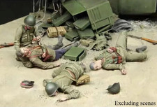 1/35 Resin Model Kit Wounded And Killed Soldiers 4 Figures Unassembled Unpainted
