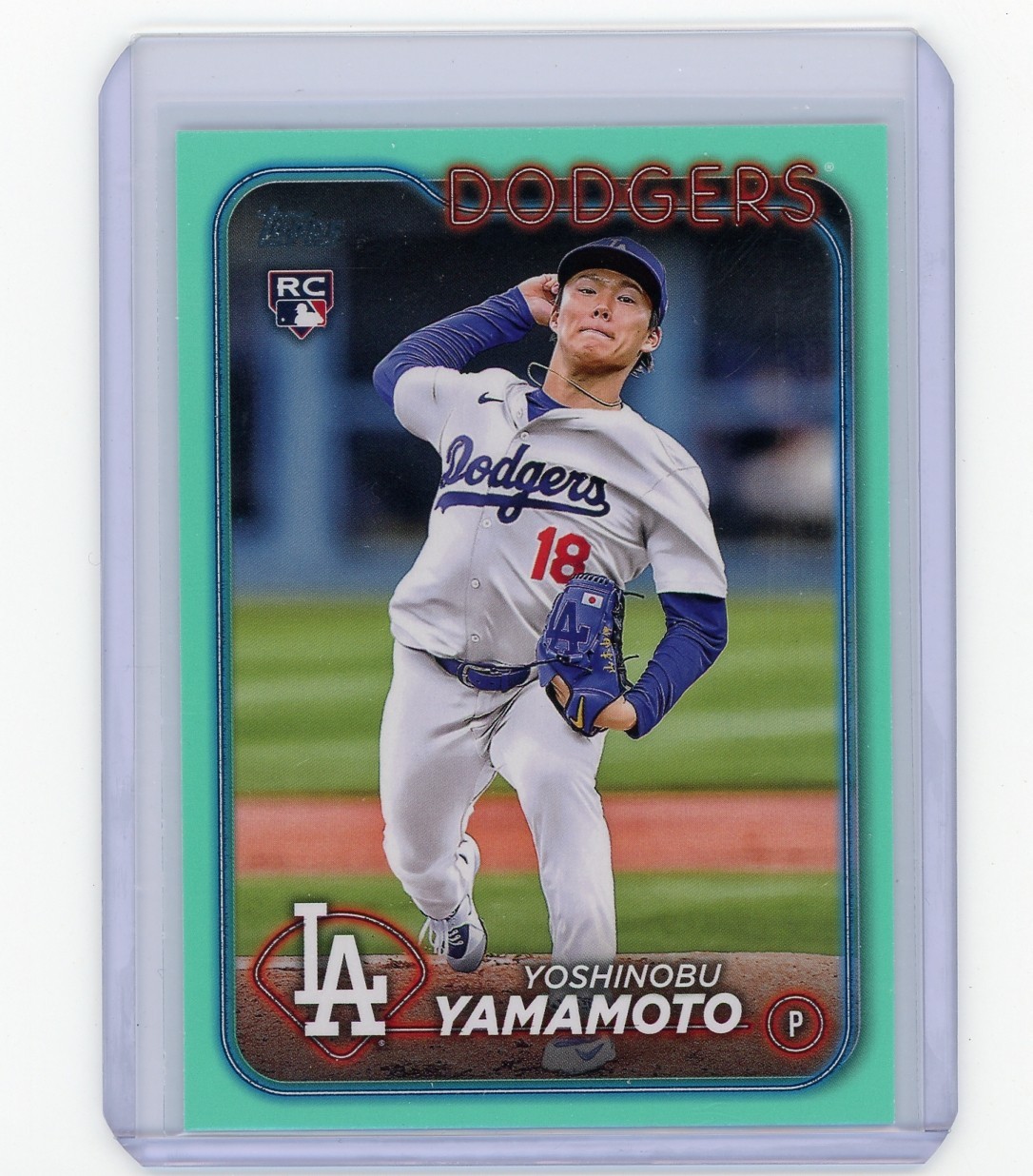 2024 Topps Series 2 Yoshinobu Yamamoto Rookie RC Aqua Parallel #553 Dodgers