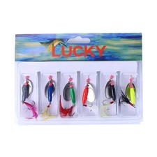 6pcs/set Spinner Spoon Bait 7.8g Metal Crankbait Fishing Lure Blade Trout Tackle