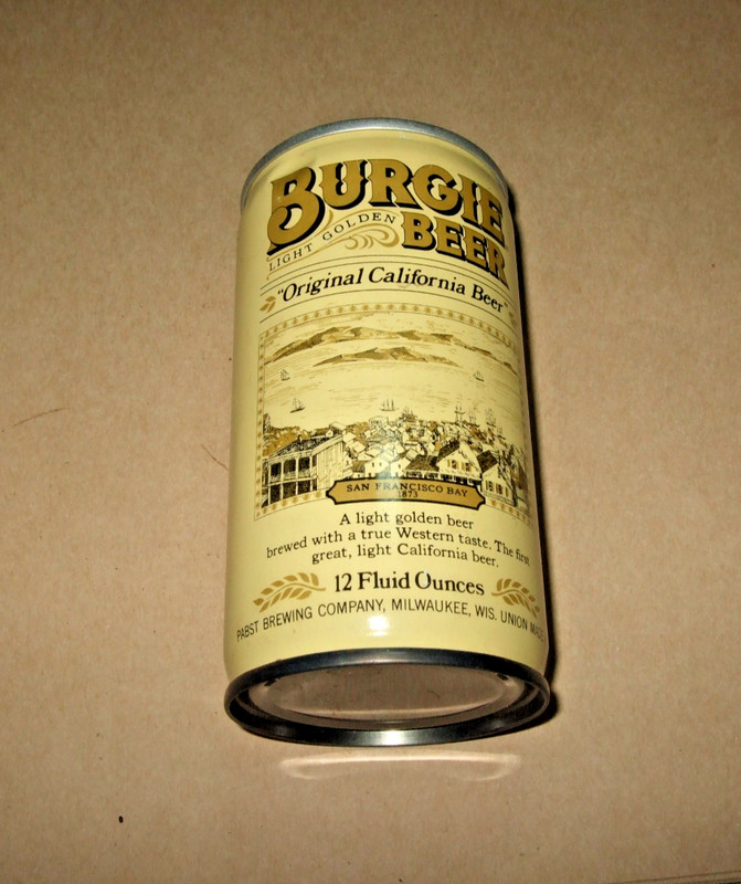 Burgie Light Golden Beer Can CS Crimped Steel