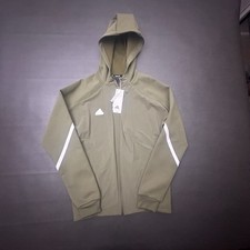 Adidas Gameplay Jacket Mens Medium Olive Green Tech Stretch Slim Fit Full Zip
