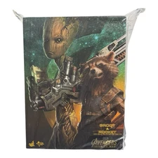 Hot Toys MMS476 Avengers Infinity War Rocket & Groot 1/6 Scale Figure Set NEW
