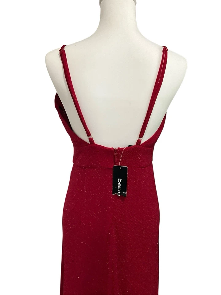 Maxi Vestido Bebe Rojo Brillante Para Mujer Talla Mediana NUEVO Foto 4 de 4