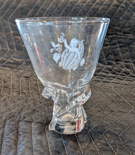 VIntage Steuben Hershey Centennial Vase (1894-1994) Baby Cocoa Bean Etched