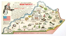1947 State of Kentucky Oversized Postcard - Unposted