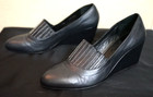 Haute Footure vero cuoio made in italy size 38 1/2 black leather wedge shoes — photo 2