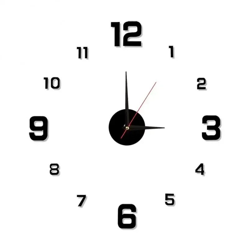 1pc Luminous 40cm DIY Silent Wall Clock Glow in Dark Sticker Clock - NEW