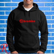 New BREMBO RACING Brake System Logo Black/Grey Hoodies  Sweatshirts