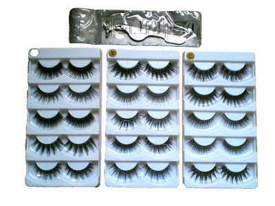 30 Pairs 3D False Eyelashes Natural Extension Black Soft Lashes with Tool