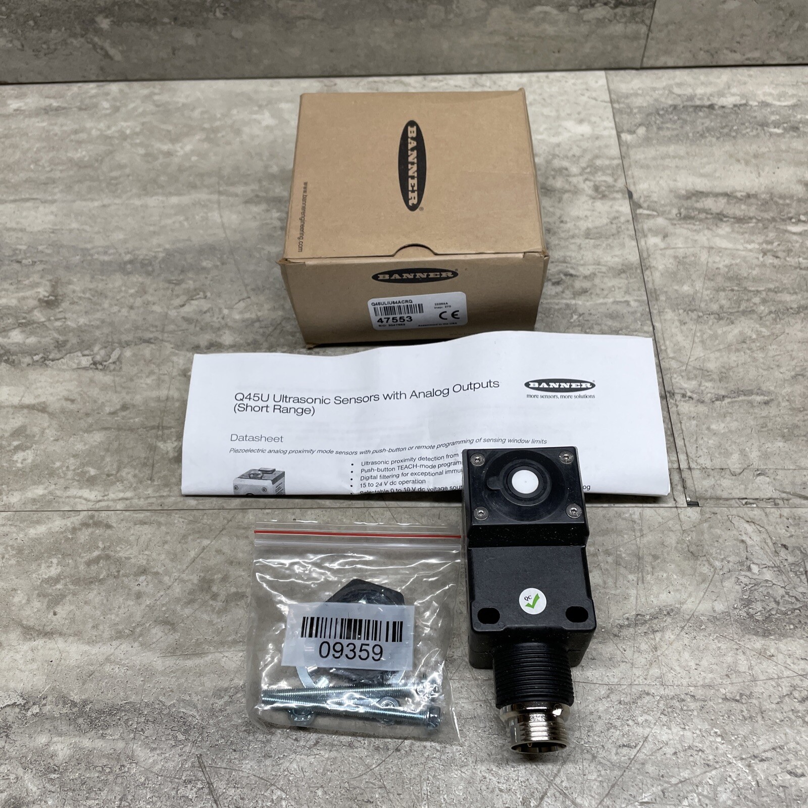 Banner Q45ULIU64ACRQ 47553 Ultrasonic Sensor With Analog Output, New eBay