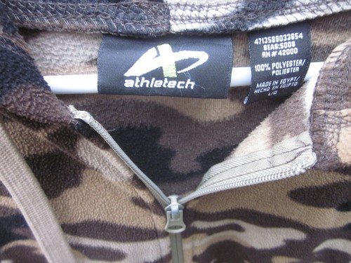 hunters camo woodland Athletec camouflage hoody Size L zipper front - Picture 3 of 6