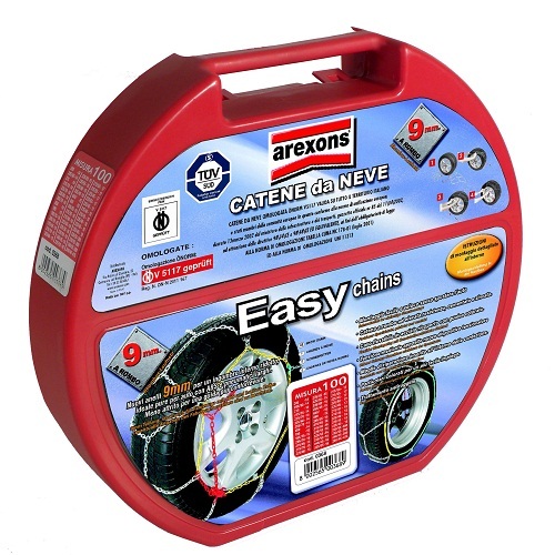 Catene da Neve Auto Gruppo 40 Omologate 9mm Montaggio Rapido Universali Arexons
