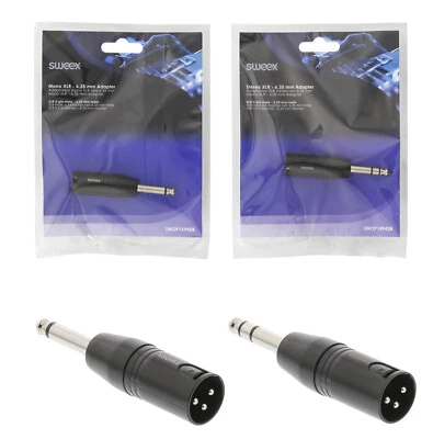 6.35mm 1/4 Male Jack Plug to 3 Pin XLR Female Socket Amp Mic Adapter Mono Stereo