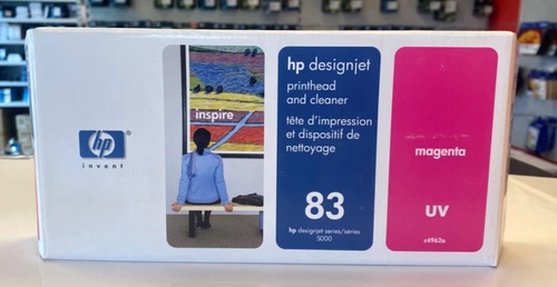 Original HP Printhead + Cleaner 83 UV Magenta C4962A Designjet 5000 2016