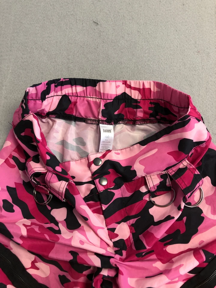 Pantalones grandes para mujer Balera rosa/negro camuflaje cintura elástica Foto 3 de 4