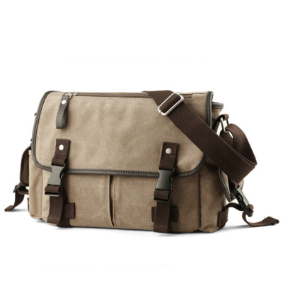 Men Canvas Messenger Shoulder Crossbody School Bag Satchel
