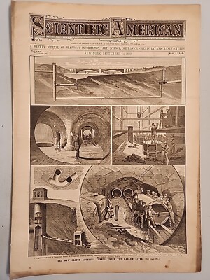 Scientific American Magazine September 14 1889 Croton Tunnel Harlem River