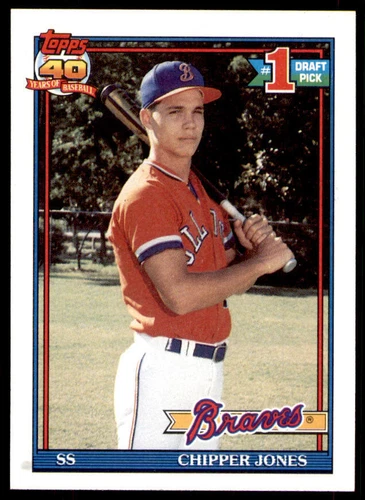 1991 Topps #333 Chipper Jones RC (Wax Stain Back)
