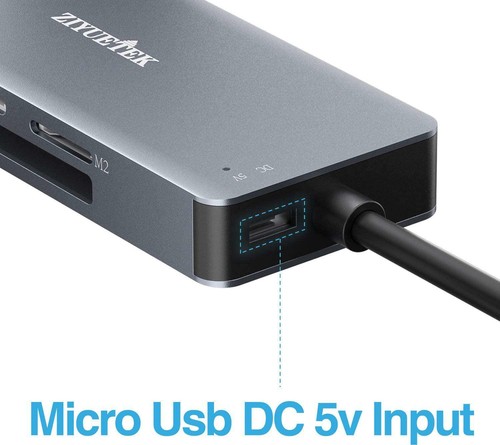 ZIYUETEK USB C CF Card Reader,5- in-1 Aluminum Thunderbolt 3 Memory Card Reader - Picture 6 of 12