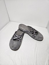 Vionic Claire Mules Women's Size 9 Gray Suede Strappy Slip On Mules Shoes Comfy