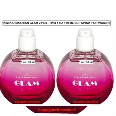 Lot Of 2 - KIM KARDASHIAN GLAM 1 OZ / 30 ML EDP PARFUM BY KIM KARDASHIAN WOMEN'S