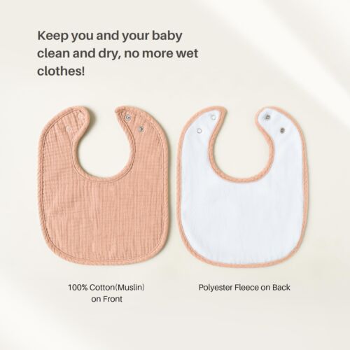 Muslin Baby Bibs 6 Pack Cotton Drool Bibs Adjustable for Boys & Girls Teething - Picture 3 of 7