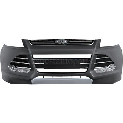 Front Bumper Cover Valance Grille Fog lamps Kit For 2013-2016 Ford Escape