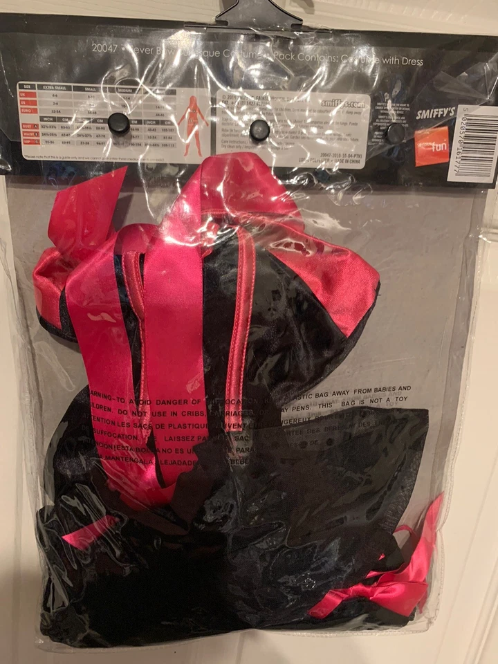 Nuevo Disfraz de Bailarina Burlesca Smiffy’s Bow Adulto Talla XS 2-4 EE. UU. Vestido Corsé Foto 4 de 4