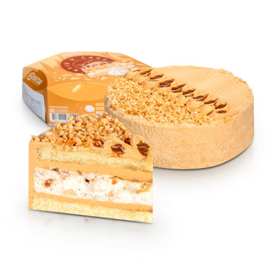 Torte - Kiewskiy, mit Baiser und Erdnüssen, Vatsak, 450 g - Торт - Киевский